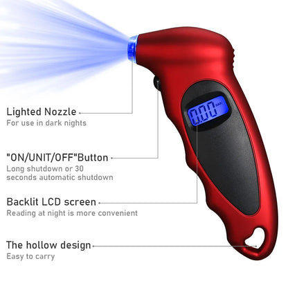 High Precision Backlit Tire Gauge